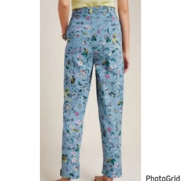 Anthropologie Floral Cargo Pants - Picture 2 of 11
